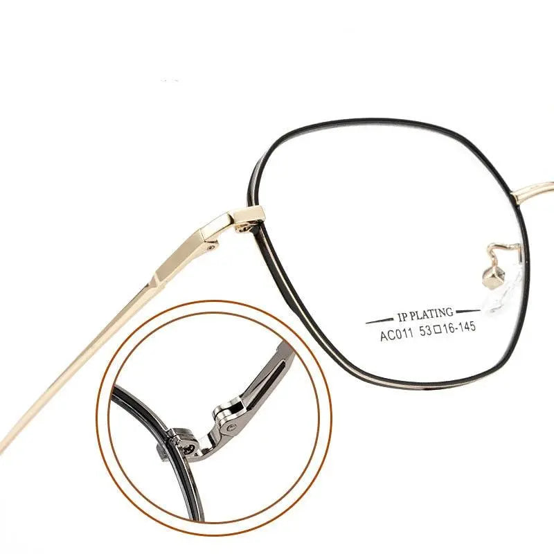 Unisex Polygon Full Rim Alloy Prescription Glasses AC011 — view 4 | Rx Spectacle