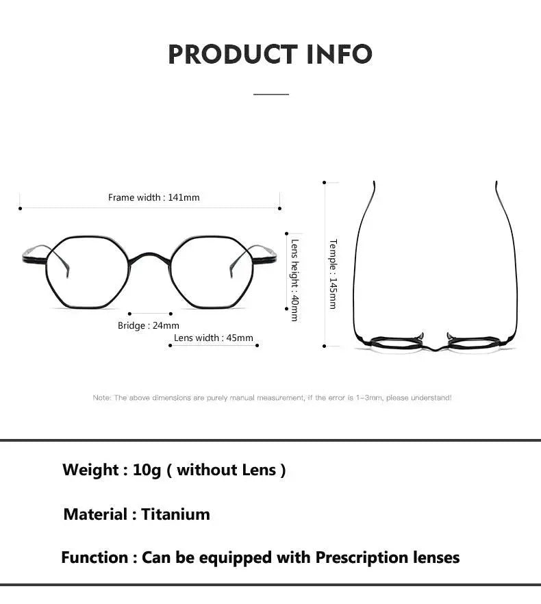 Unisex Irregular Full Rim Titanium Prescription Glasses Ol1y52 — view 11 | Rx Spectacle