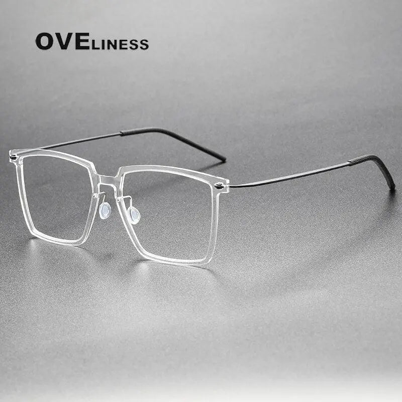 Unisex Square Full Rim Titanium Prescription Glasses — view 4 | Rx Spectacle