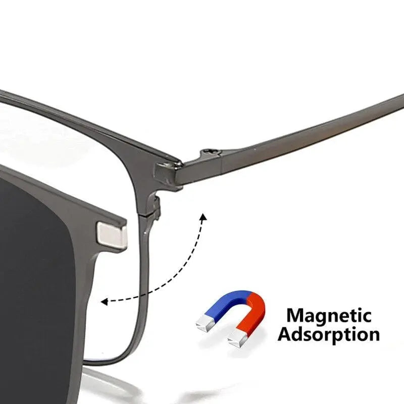 Unisex Square Full Rim Alloy Clip-On Prescription Glasses 7012 — view 10 | Rx Spectacle