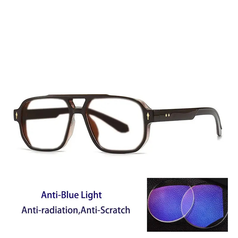 Unisex Square Full Rim TR90 Double Bridge Reading Glasses 76061 — view 6 | Rx Spectacle