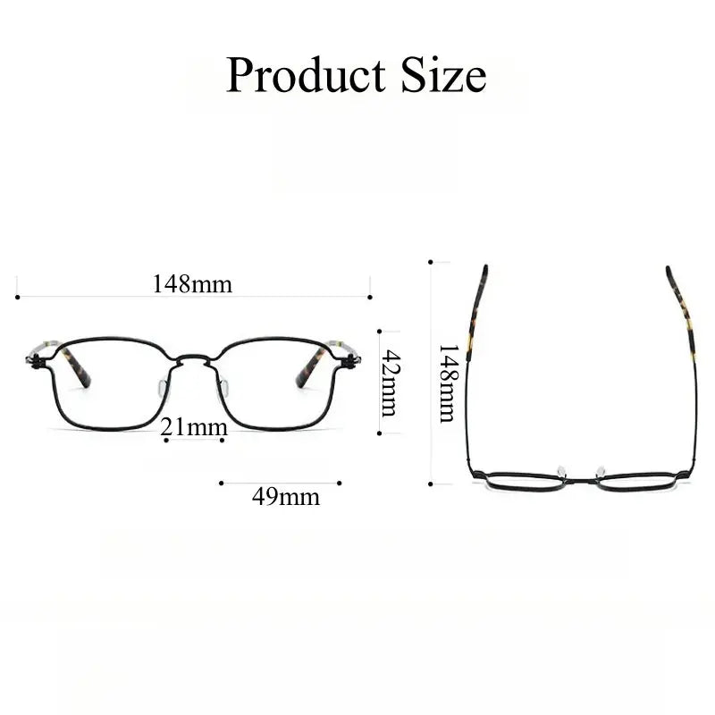 Unisex Square Full Rim Titanium Prescription Glasses 5898 — view 2 | Rx Spectacle