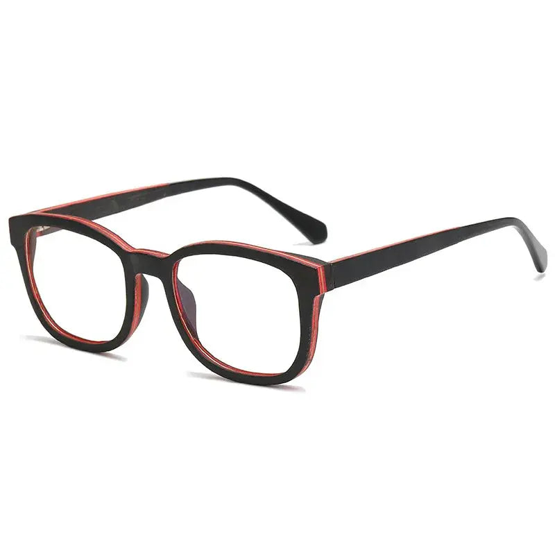 Men's Square Full Rim Wood Prescription Glasses 5636 — view 5 | Rx Spectacle