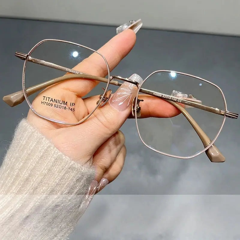 Women's Polygon Full Rim Titanium Prescription Glasses 617009 — view 5 | Rx Spectacle