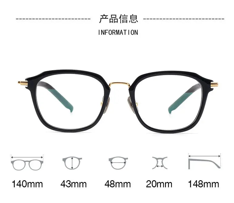 Unisex Square Full Rim Titanium Prescription Glasses 915110 — view 2 | Rx Spectacle