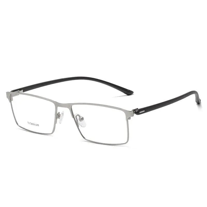 Unisex Square Full Rim Titanium Prescription Glasses P8837 — view 3 | Rx Spectacle