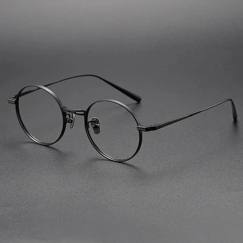 Women's Round Full Rim Titanium Prescription Glasses 77026 — view 3 | Rx Spectacle