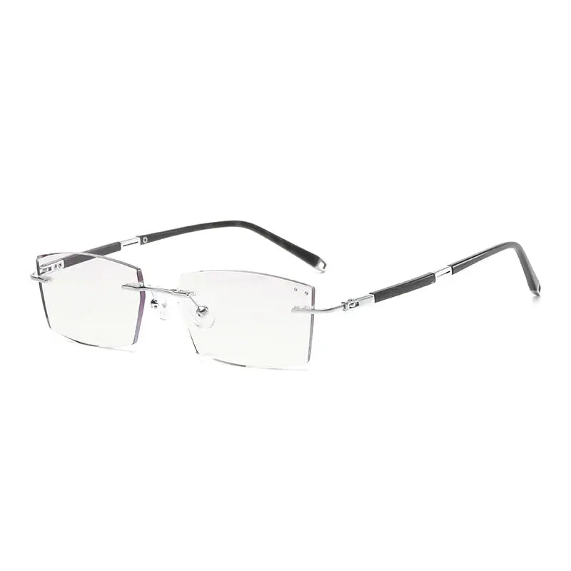 Women's Square Rimless Titanium Prescription Glasses 20631 — view 3 | Rx Spectacle
