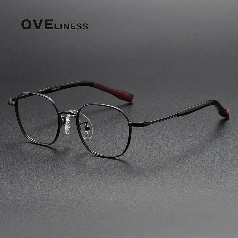 Unisex Polygon Full Rim Titanium Prescription Glasses O80941 — view 8 | Rx Spectacle