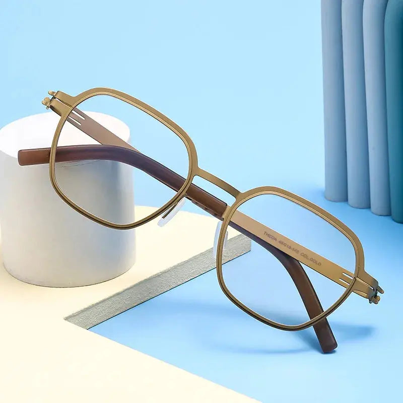 Women's Polygon Full Rim Stainless Steel Prescription Glasses 464818 — view 1 | Rx Spectacle