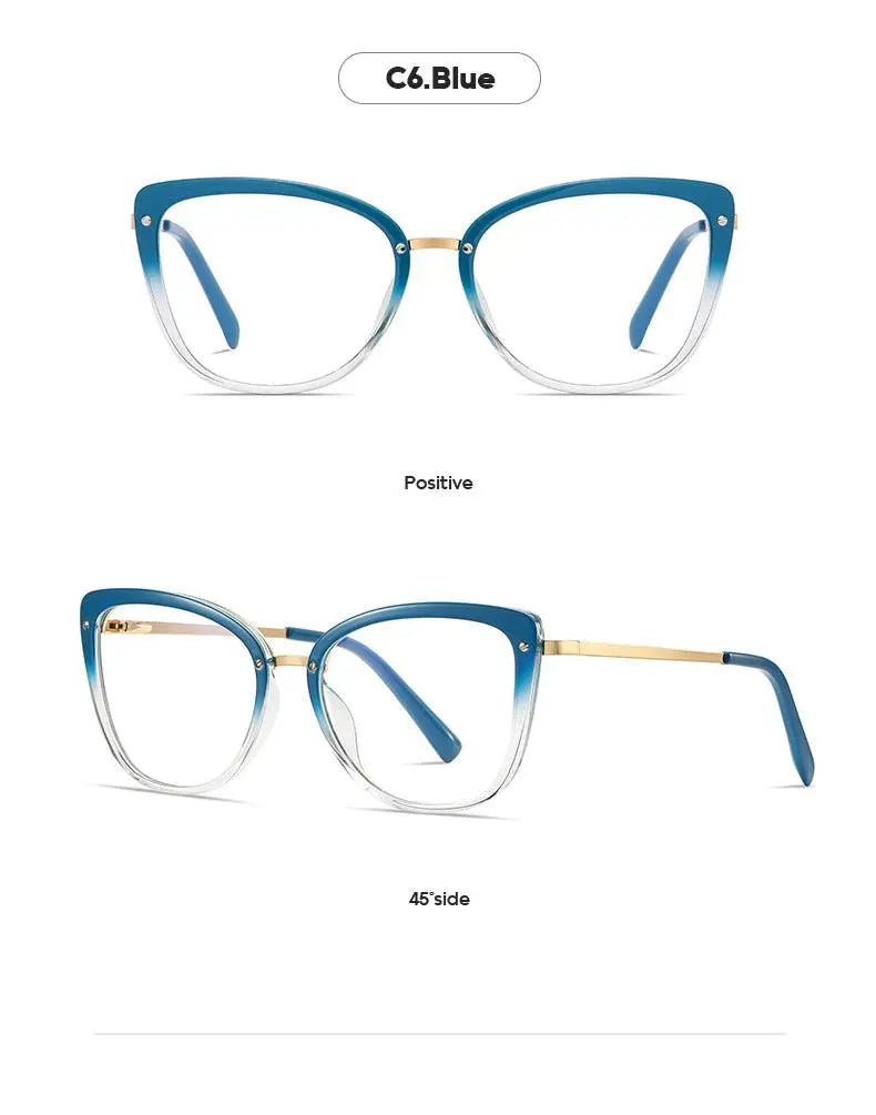 Women's Cat Eye Full Rim TR90 Prescription Glasses 2076 — view 19 | Rx Spectacle