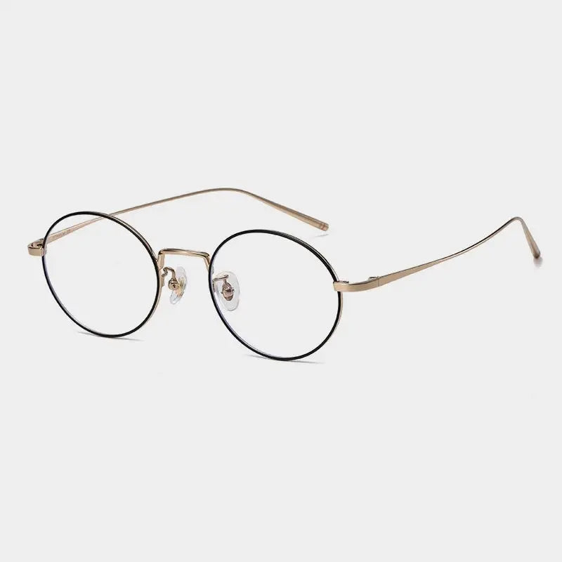 Unisex Round Full Rim Titanium Prescription Glasses 632667 — view 4 | Rx Spectacle
