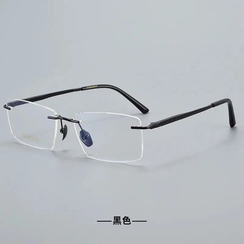 Women's Browline Rimless Titanium Prescription Glasses 91104 — view 4 | Rx Spectacle