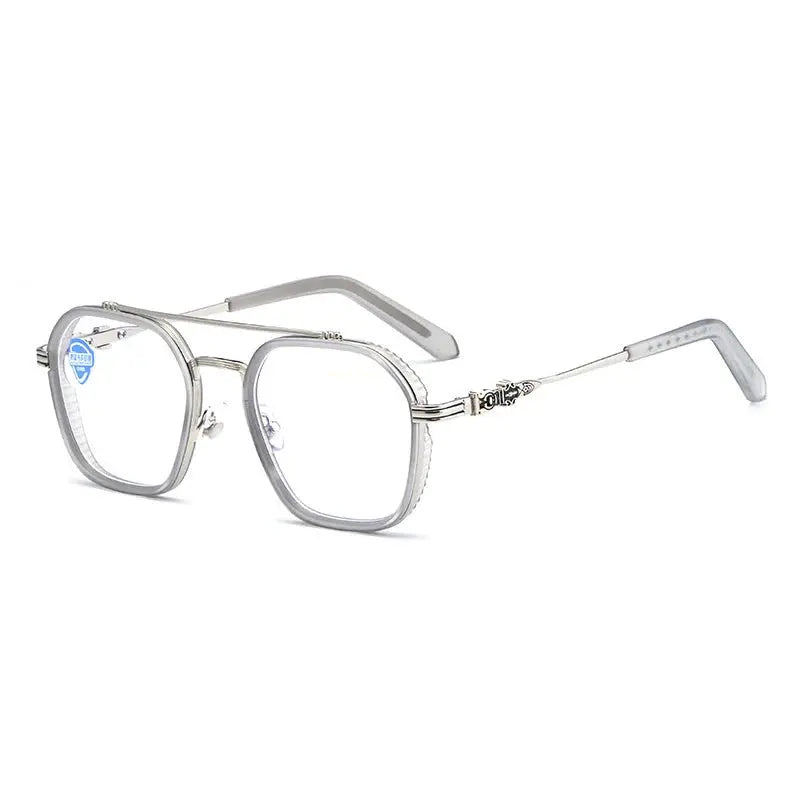 Men's Square Full Rim Titanium Double Bridge Prescription Glasses 82056 — view 10 | Rx Spectacle