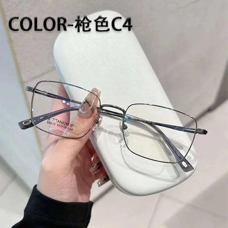 Unisex Square Full Rim Titanium Prescription Glasses 68012 — view 7 | Rx Spectacle