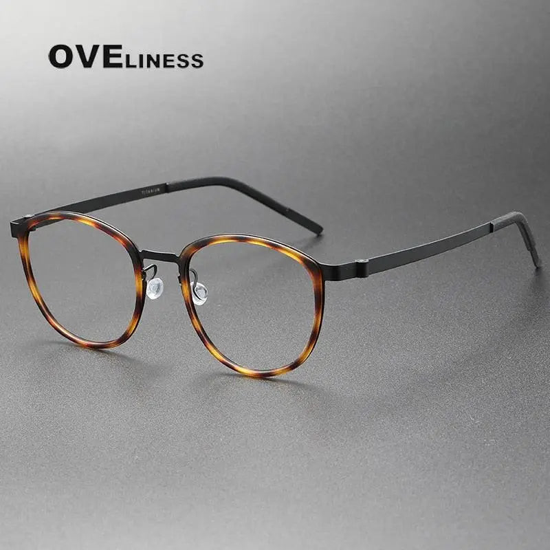 Unisex Round Full Rim Titanium Screwless Prescription Glasses 9737 — view 6 | Rx Spectacle