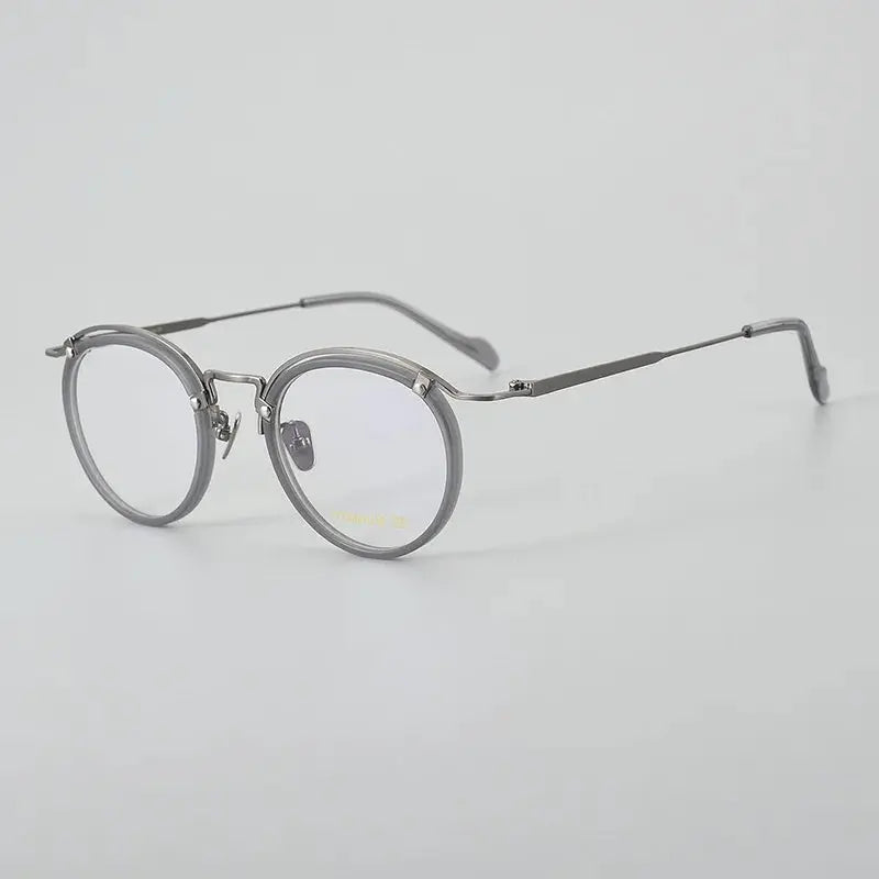 Unisex Round Full Rim Titanium Prescription Glasses 77036 — view 3 | Rx Spectacle