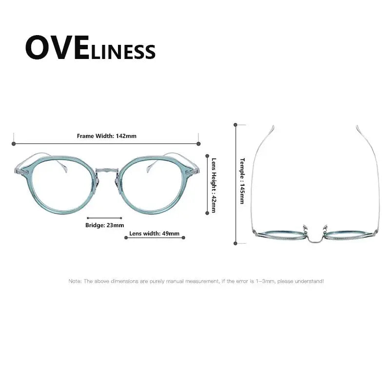 Unisex Oval Full Rim Titanium Flat Top Prescription Glasses 92209 — view 2 | Rx Spectacle