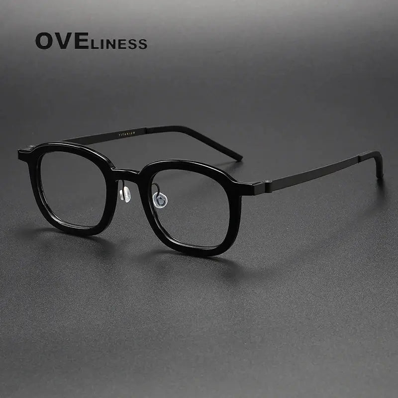 Unisex Square Full Rim Titanium Prescription Glasses 1050 — view 8 | Rx Spectacle