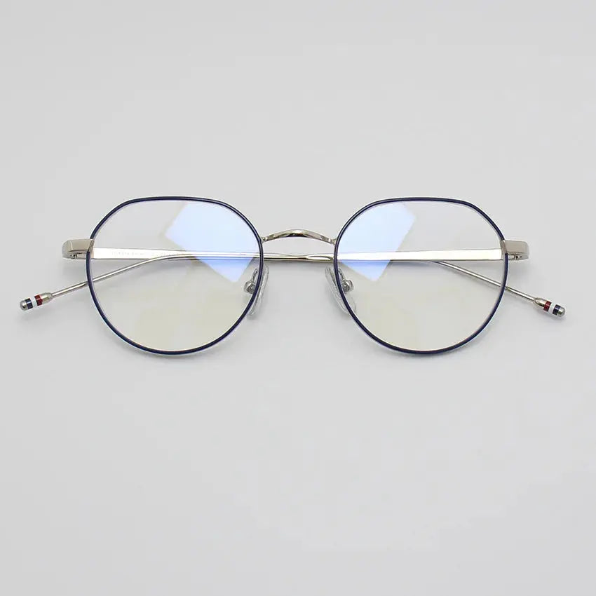 Women's Oval Full Rim Alloy Flat Top Prescription Glasses 366914 — view 3 | Rx Spectacle