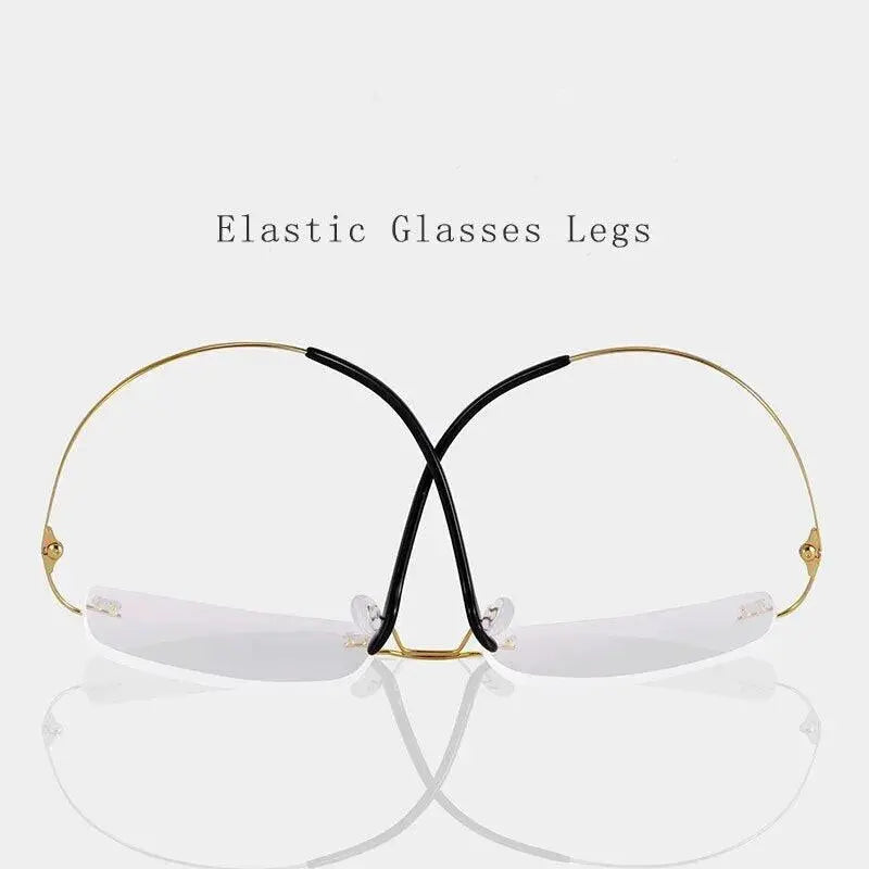 Unisex Square Rimless Titanium Prescription Glasses S8161 — view 2 | Rx Spectacle