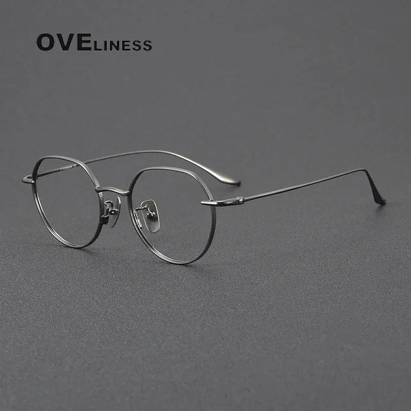 Women's Oval Full Rim Titanium Flat Top Prescription Glasses 369176 — view 5 | Rx Spectacle