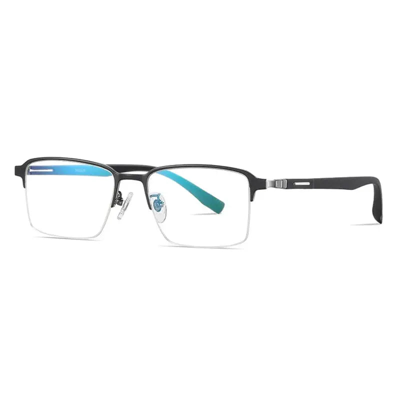Men's Square Semi-Rimless Titanium Oversized Prescription Glasses 62089 — view 5 | Rx Spectacle