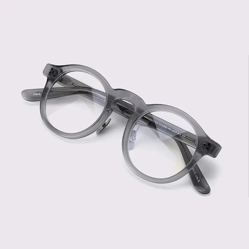 Unisex Round Full Rim Acetate Prescription Glasses 4526 — view 6 | Rx Spectacle