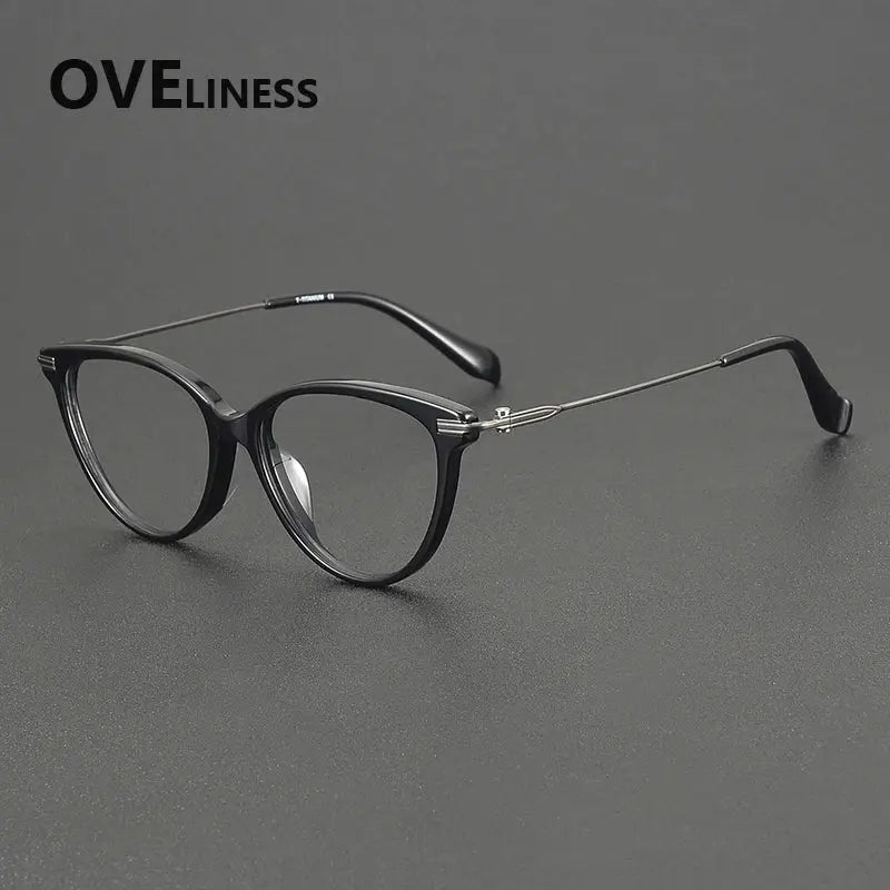 Women's Cat Eye Full Rim Titanium Prescription Glasses 900001 — view 7 | Rx Spectacle