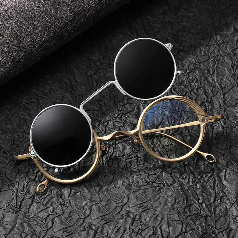 Unisex Round Full Rim Titanium Clip-On Prescription Glasses 15975 — view 5 | Rx Spectacle