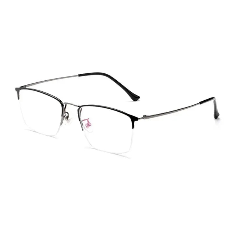 Women's Square Semi-Rimless Titanium Prescription Glasses 801700 — view 6 | Rx Spectacle