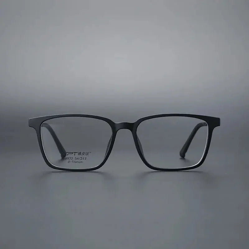 Unisex Square Full Rim Titanium Prescription Glasses 79822 — view 3 | Rx Spectacle