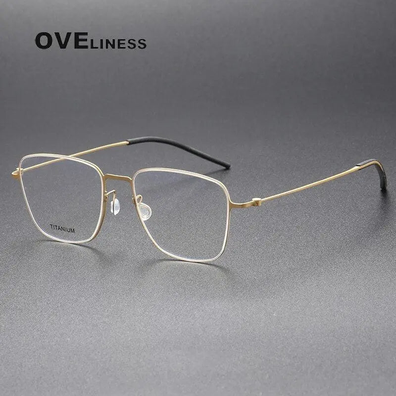 Unisex Square Full Rim Titanium Prescription Glasses 5506 — view 6 | Rx Spectacle