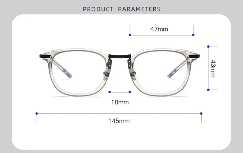 Unisex Square Full Rim Titanium Prescription Glasses G817 — view 11 | Rx Spectacle