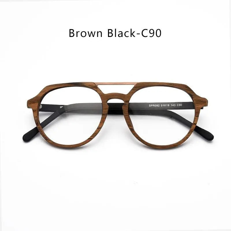 Men's Oval Full Rim Double Bridge Prescription Glasses Spr092 — view 2 | Rx Spectacle