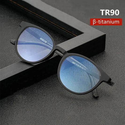 Unisex Round Full Rim Titanium Reading Glasses 23091 — view 1 | Rx Spectacle