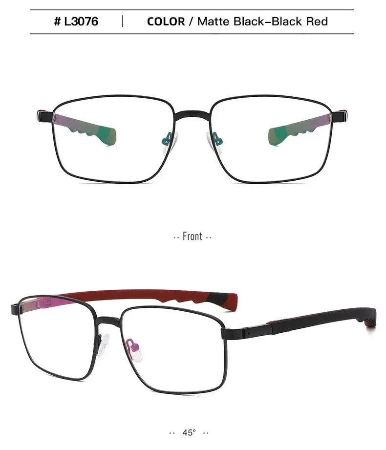 Unisex Square Full Rim Alloy Prescription Glasses 30769 — view 6 | Rx Spectacle