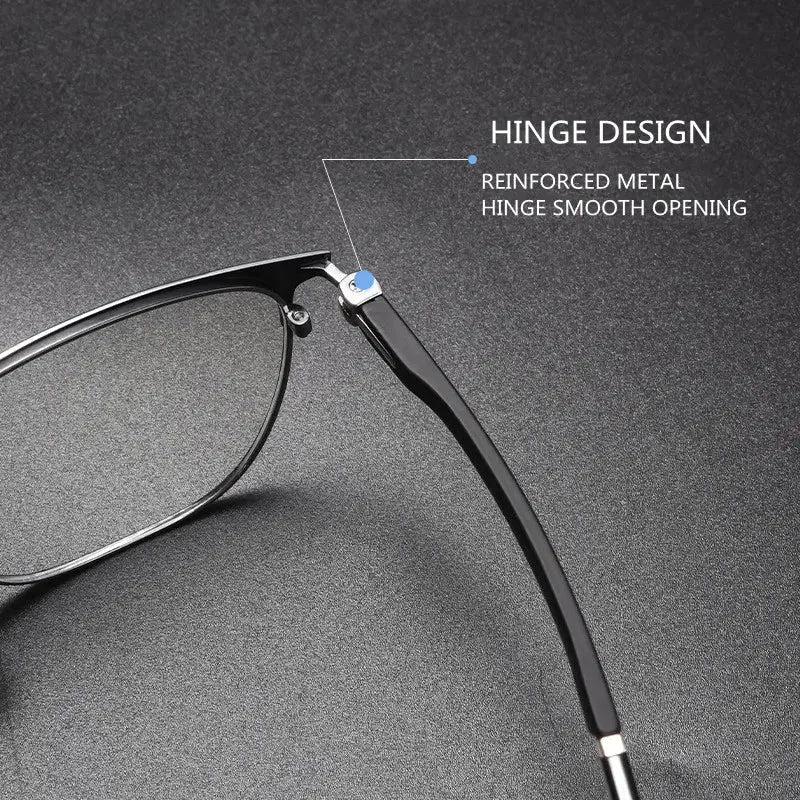 Unisex Square Full Rim Titanium Reading Glasses 6120 — view 3 | Rx Spectacle