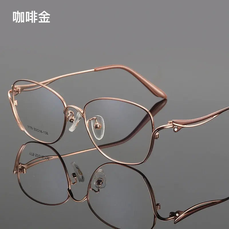 Women's Cat Eye Full Rim Alloy Prescription Glasses 661179 — view 5 | Rx Spectacle