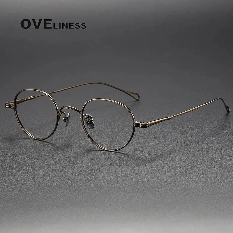 Unisex Oval Full Rim Titanium Prescription Glasses M002 — view 10 | Rx Spectacle