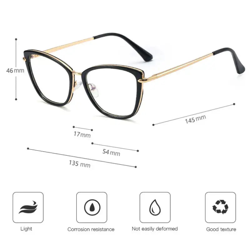 Women's Cat Eye Full Rim TR90 Prescription Glasses 95290 — view 2 | Rx Spectacle