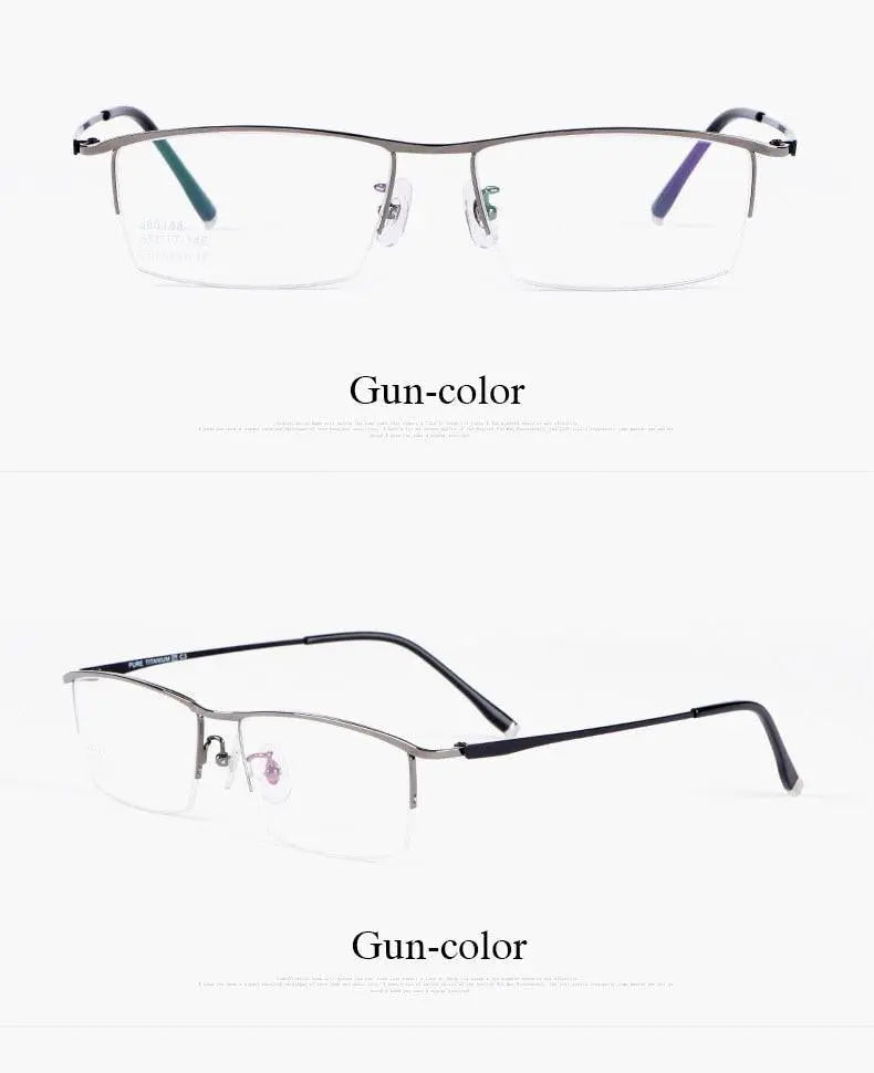 Men's Semi-Rimless Titanium Prescription Glasses J85148 — view 10 | Rx Spectacle