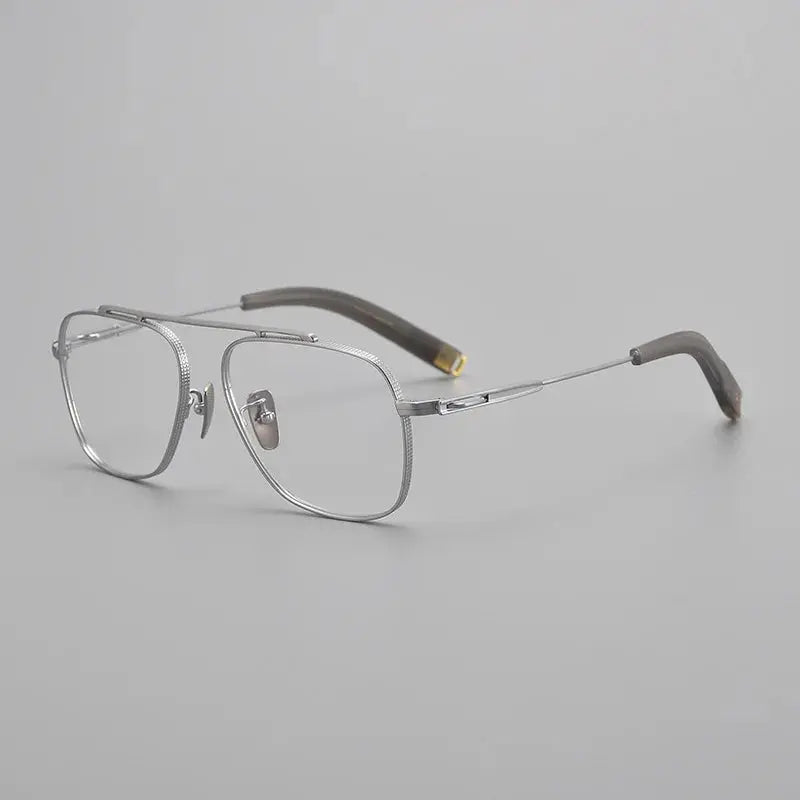 Men's Square Full Rim Titanium Prescription Glasses Lsa1051 — view 9 | Rx Spectacle