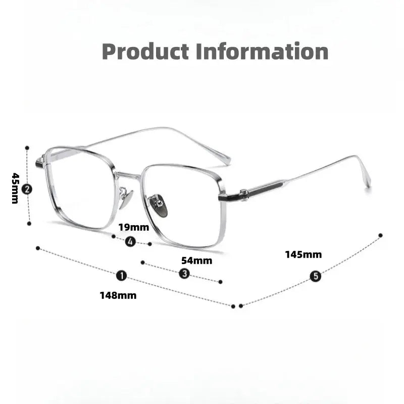 Men's Square Full Rim Titanium Prescription Glasses 809841 — view 2 | Rx Spectacle