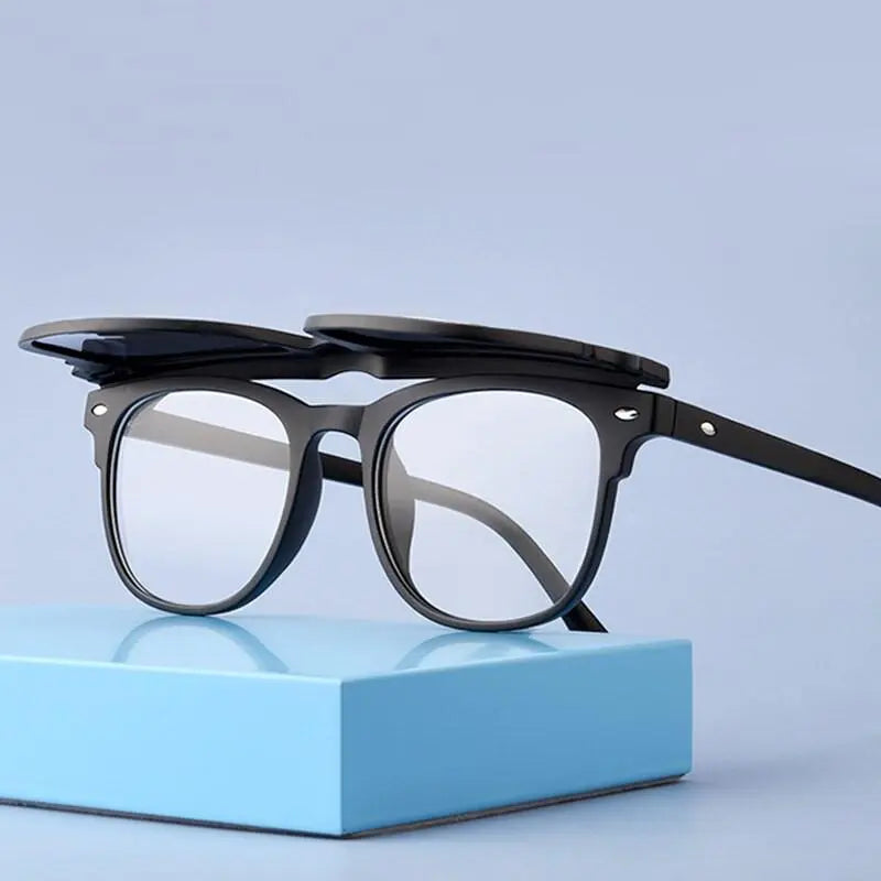 Unisex Square Full Rim TR90 Clip-On Prescription Glasses 5502R — view 6 | Rx Spectacle