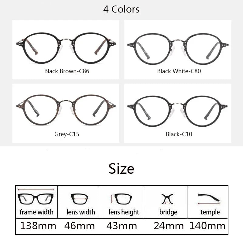 Women's Round Full Rim Titanium Prescription Glasses 810300 — view 2 | Rx Spectacle