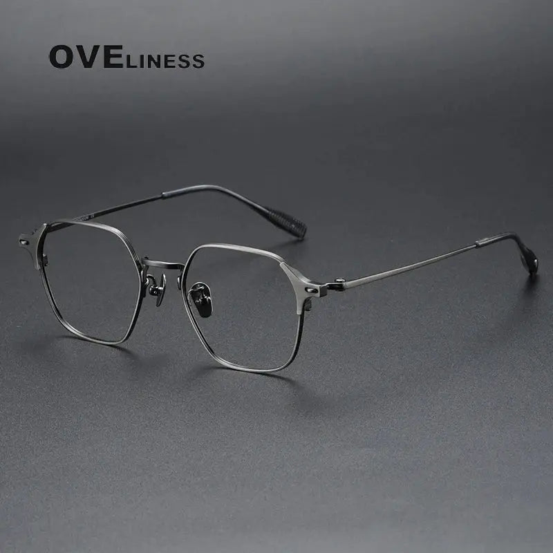 Women's Oval Full Rim Titanium Flat Top Prescription Glasses 301010 — view 7 | Rx Spectacle