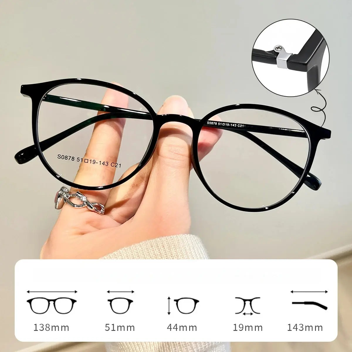 Women's Oval Full Rim Acetate Prescription Glasses 660878 — view 7 | Rx Spectacle