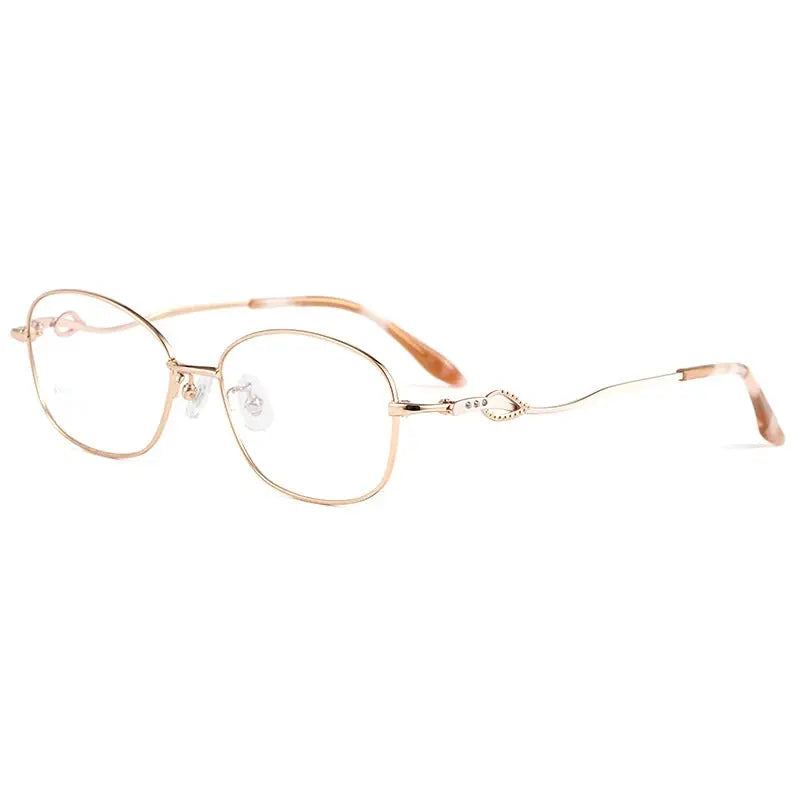 Women's Oval Full Rim Titanium Prescription Glasses 106007 — view 3 | Rx Spectacle