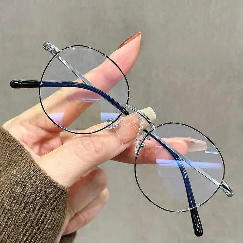 Women's Oval Full Rim Titanium Prescription Glasses 90265 — view 7 | Rx Spectacle